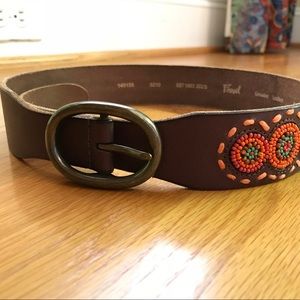 Fossil Genuine Leather Embroidered Belt, S